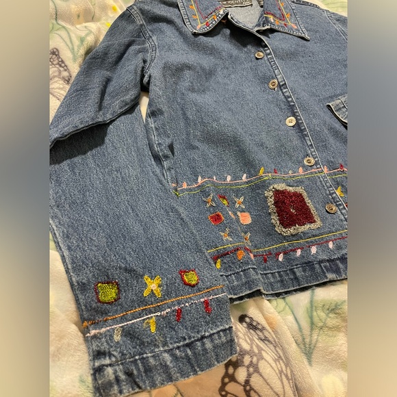 Vintage Denim Embroidered Shacket - Picture 2 of 6